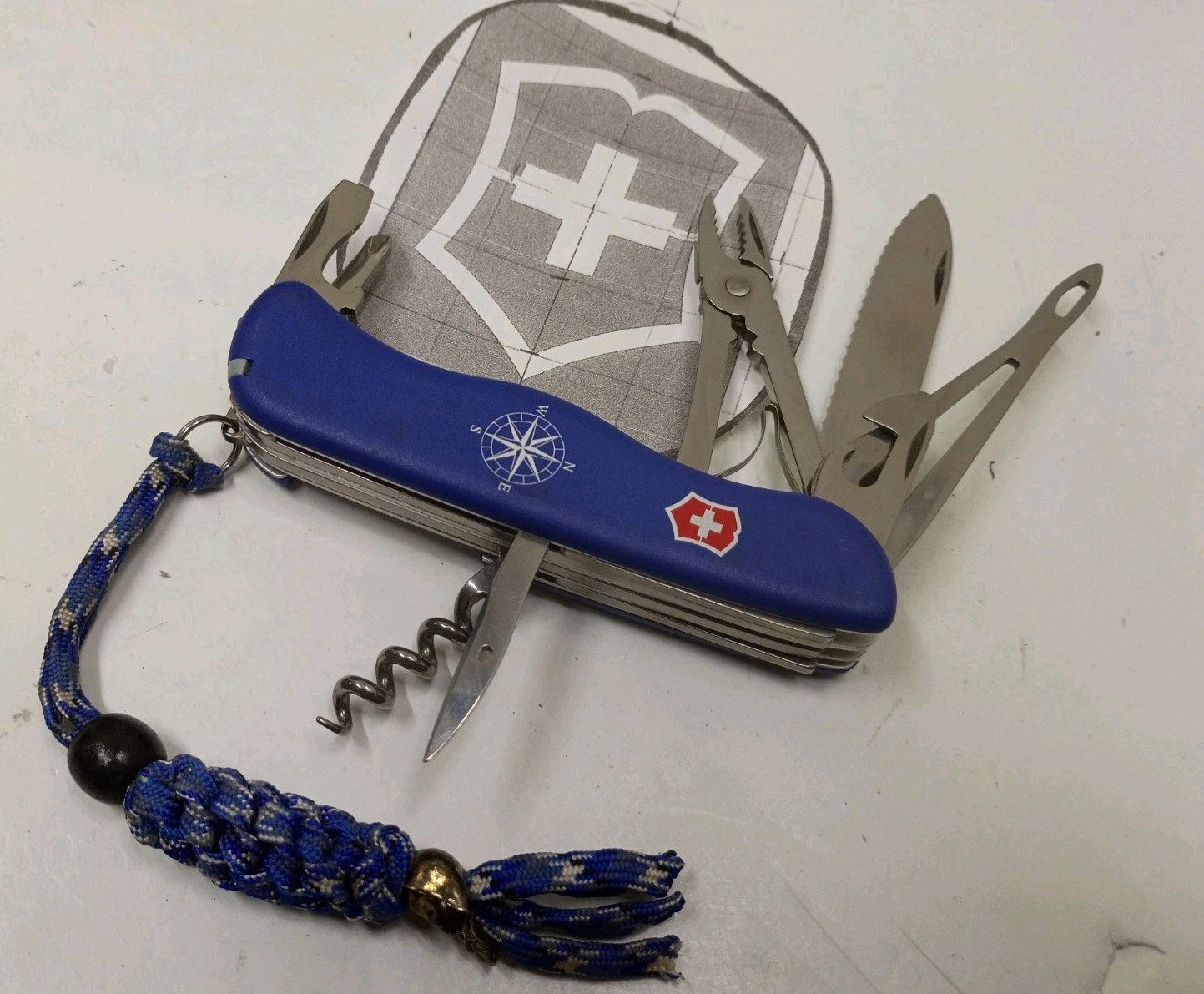Victorinox Skipper Fully Serrated Slide Lock Blue Swiss Army Knife Custom...