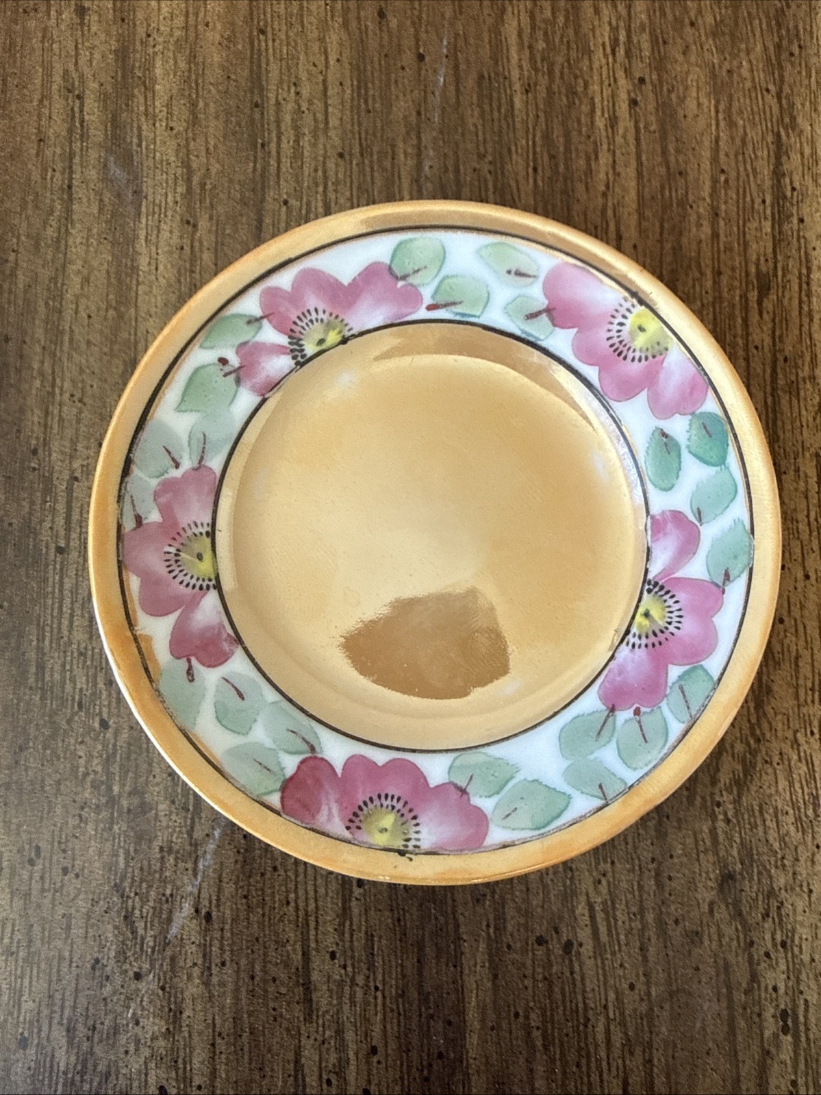 Vintage Ceramic Miniature Saucer Floral Pattern Franciscan Desert Rose-Style