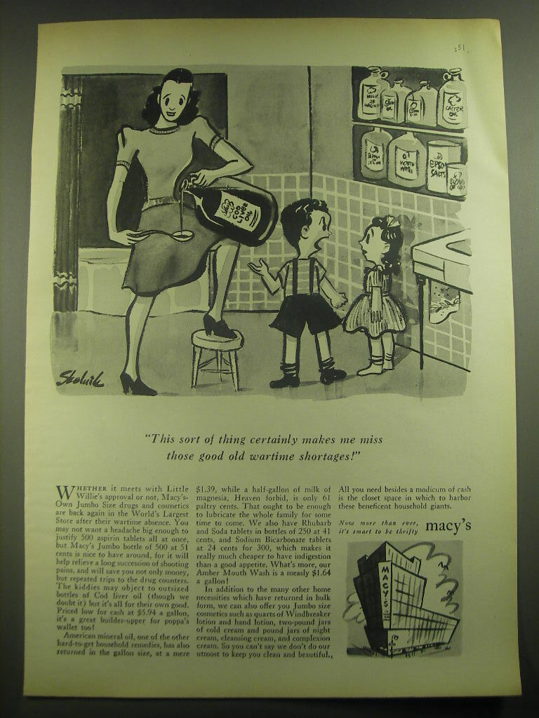 1946 Macy\'s Department Store Ad - This sort of thing certainly makes me miss
