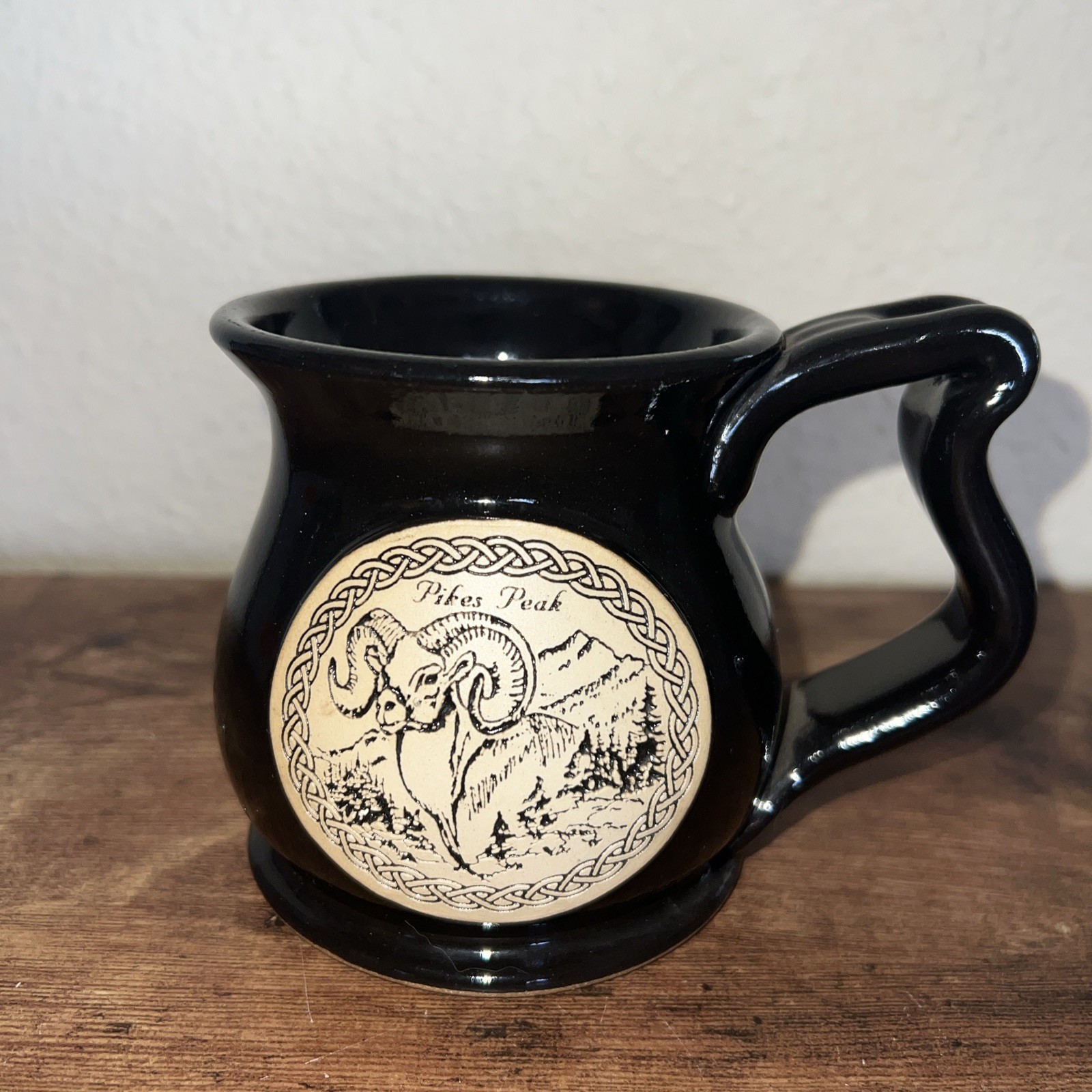 Vintage Clayton Pottery Stoneware Mug Pikes Peak