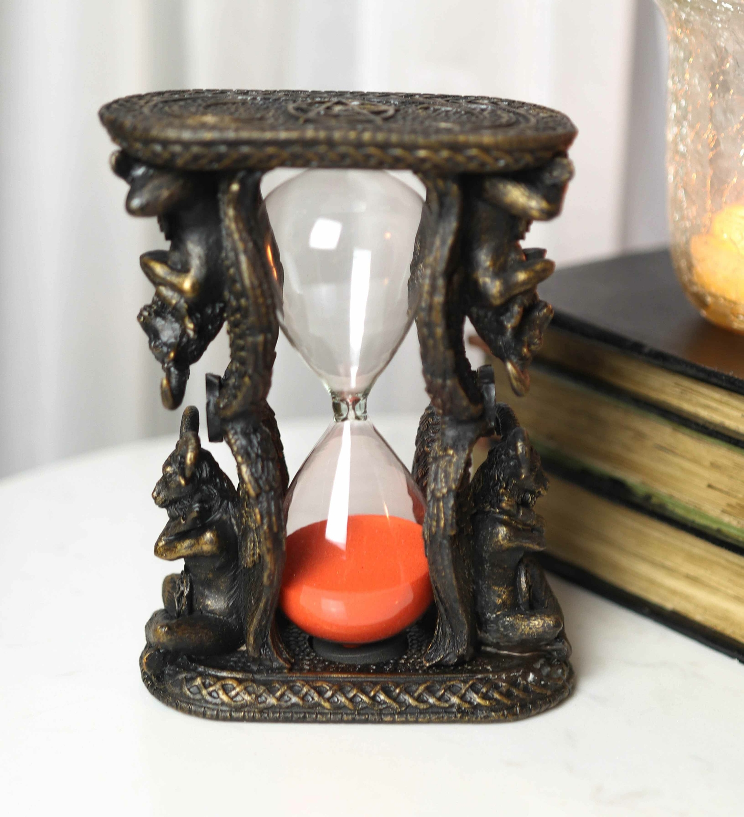 Sabbatic Goat of Mendes Winged Baphomet Invertible Sand Timer Statue Decor