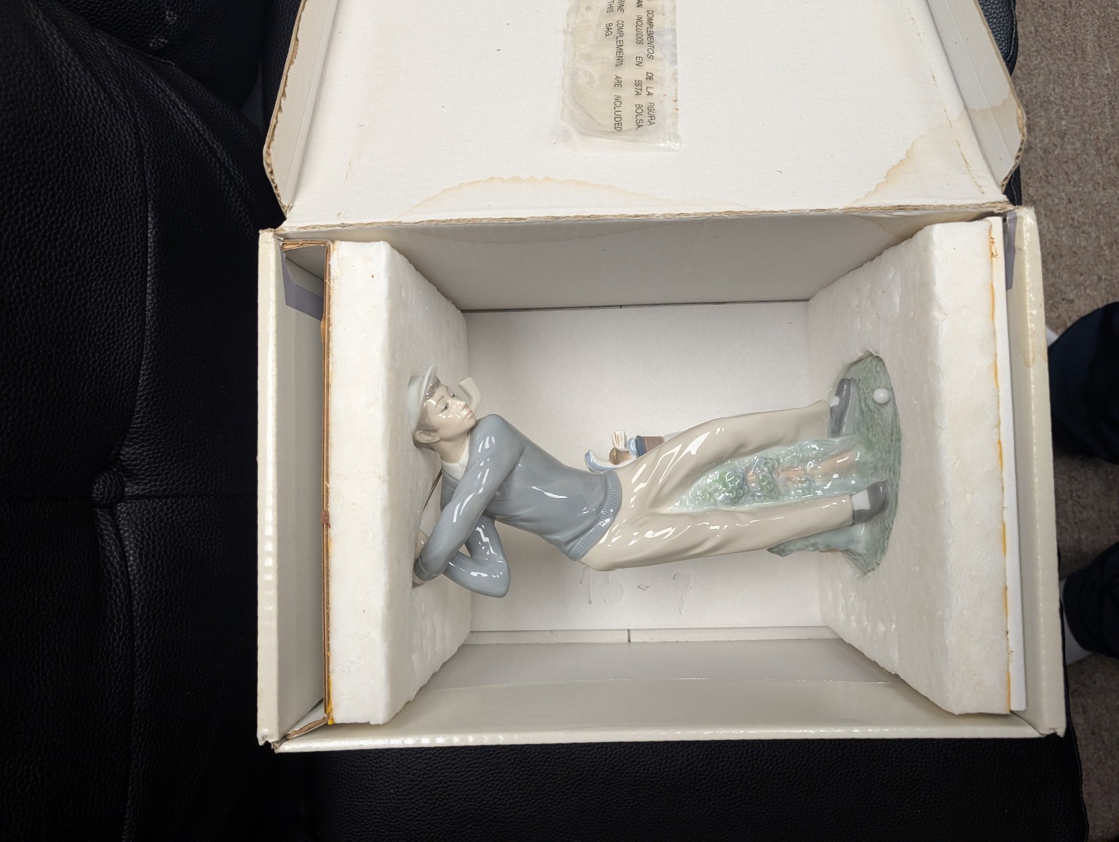 Golfer Man Lladro Porcelain Figurine with Box Golfer Man Lladro Porcelain Figurine with Box