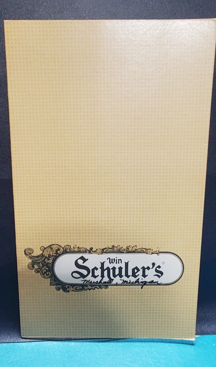 Vintage Rare - Win Schuler’s Restaurant Menu - Michigan 