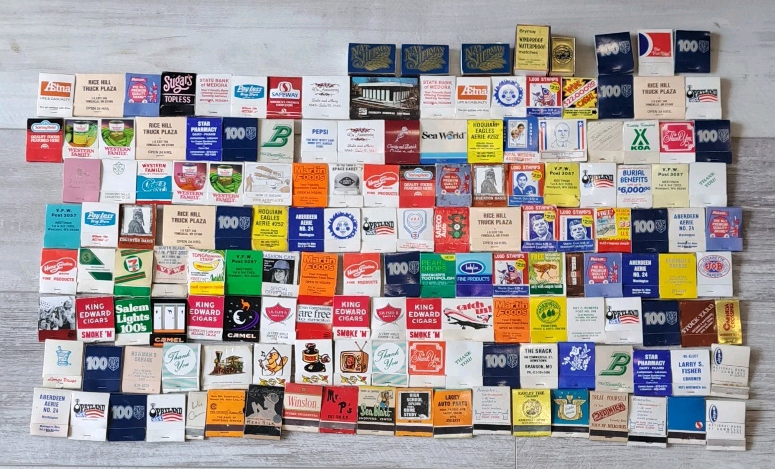 Vtg Matchbook Lot Advertising Seaworld Pepsi 7-Eleven Winston Camel PSA 154 Pcs.