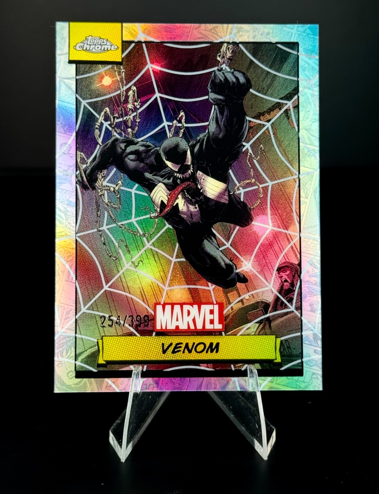 2024 Topps Chrome Marvel - Venom #62 Spider-Web Refractor /399 Spider-Man 2024 Topps Chrome Marvel - Venom #62 Spider-Web Refractor /399 Spider-Man