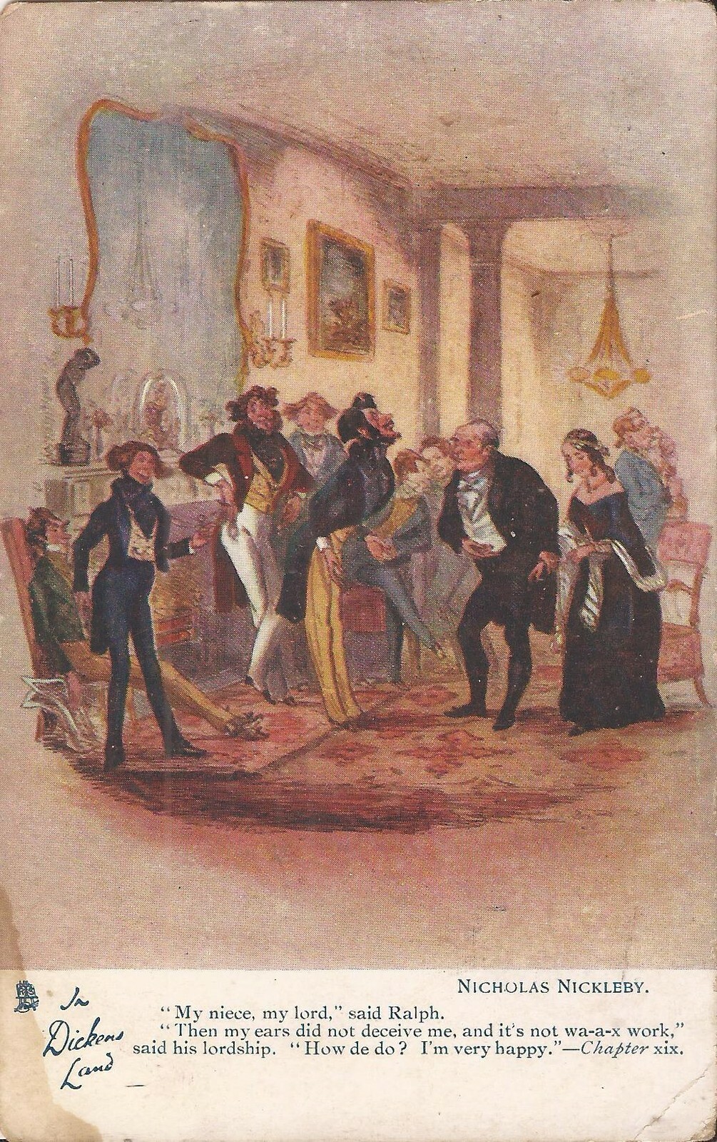 LITERARY - Charles Dickens Novel - Nicholas Nickleby - 1905 - TUCKS