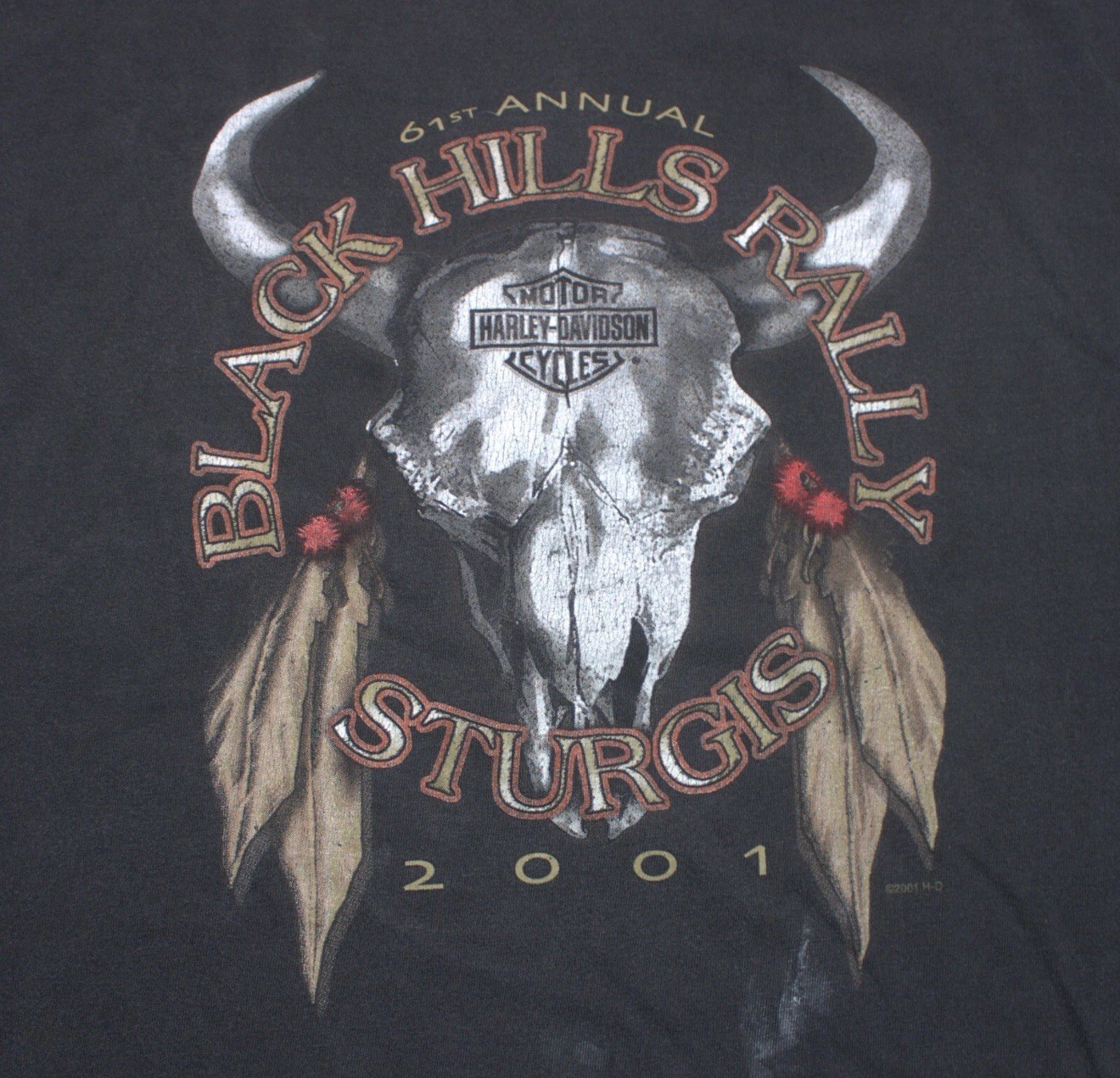 Vintage 2001 Harley Davidson Sturgis 6th Annual Black Hills Rally Skull Size AXL