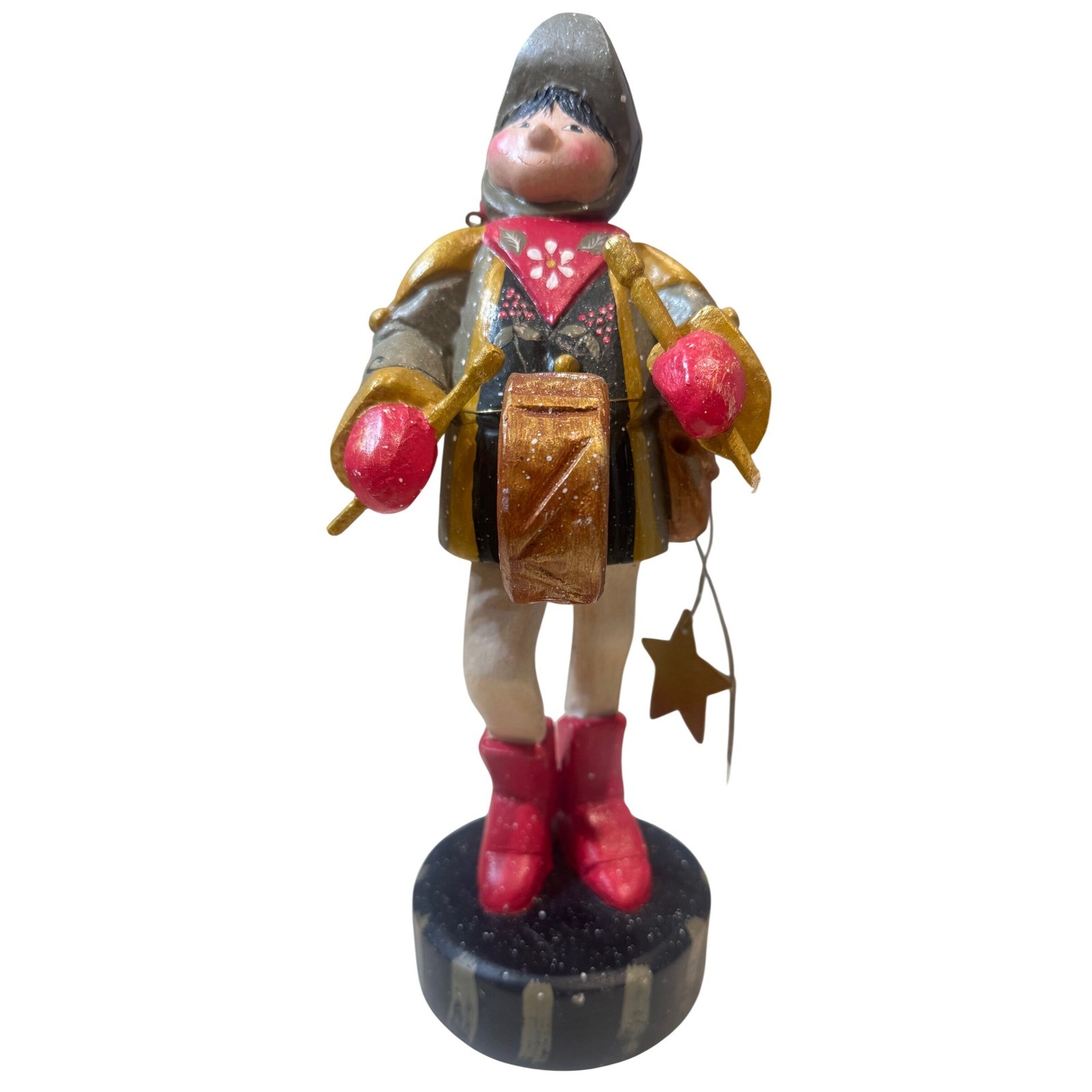 Vtg 2000 House of Hatten Pixie Elf Drummer Figurine Signed By Denise Calla 12