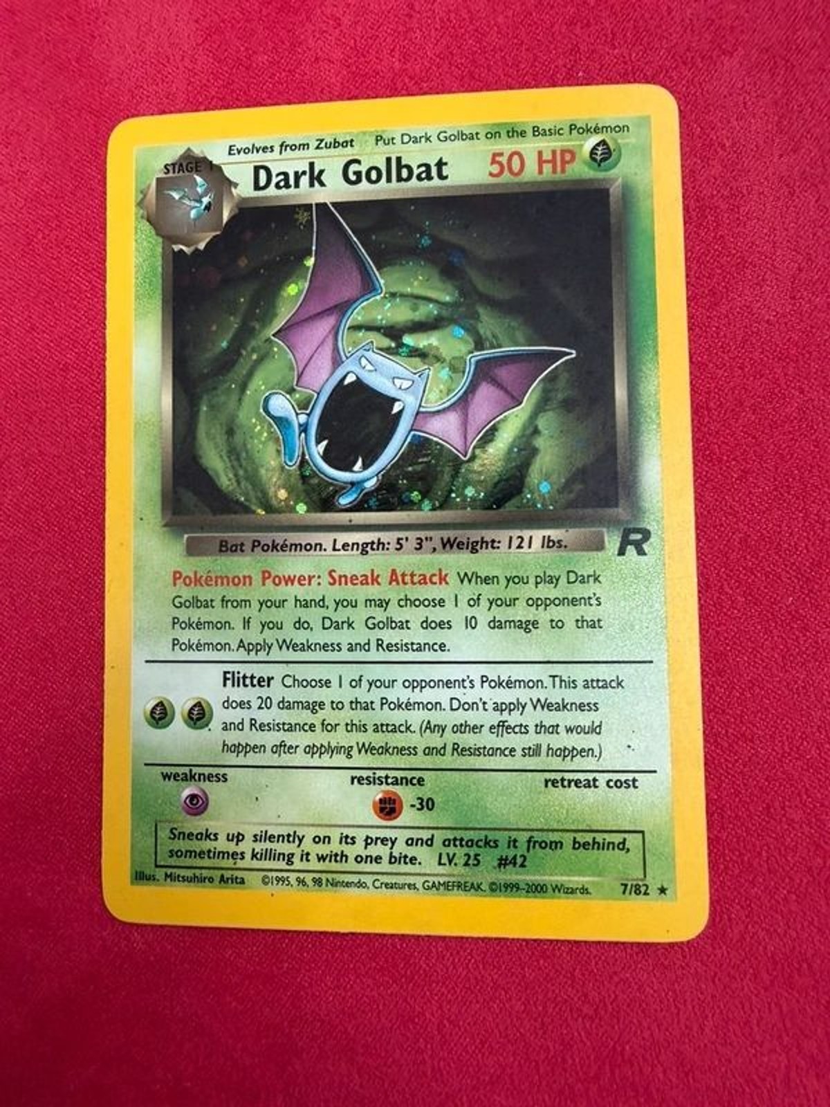 Dark Golbat 7/82 Team Rocket Holo Rare Unlimited WOTC Pokémon Card