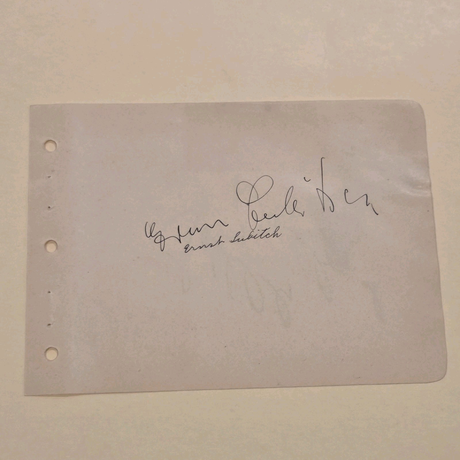 Ernst Lubitsch Director Tallulah Bankhead Signed Page Autograph Auto Actress