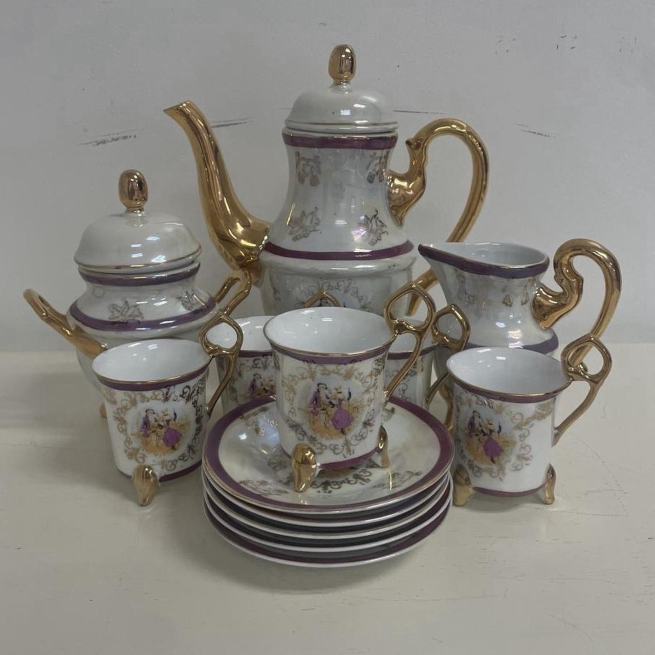 Vintage Porcellane Di Firenze Porcelain Tea Set Made In Italy