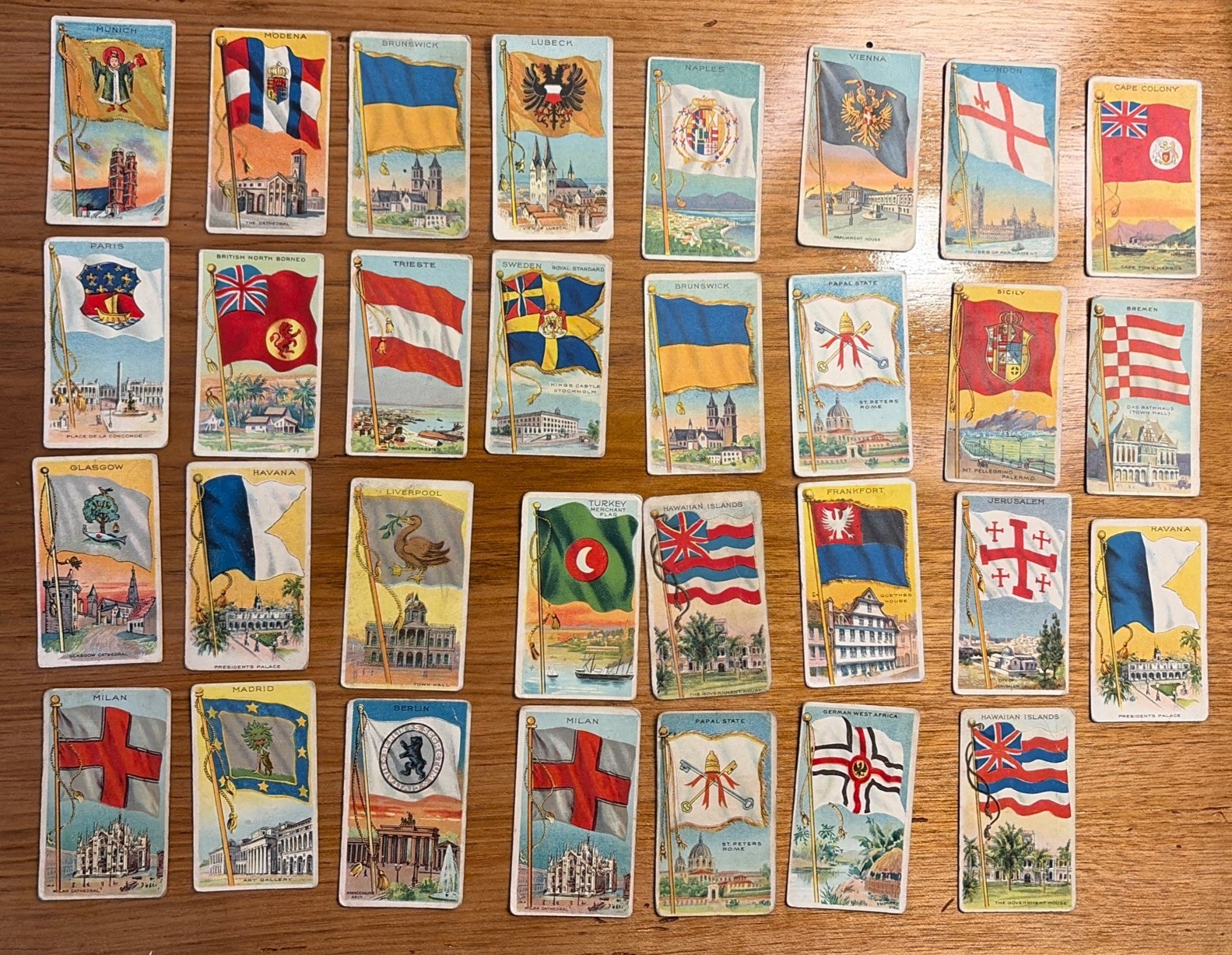1910-11 RECRUIT Flags Of All Nations Series 150 Designs (30) Card LOT *READ Desc