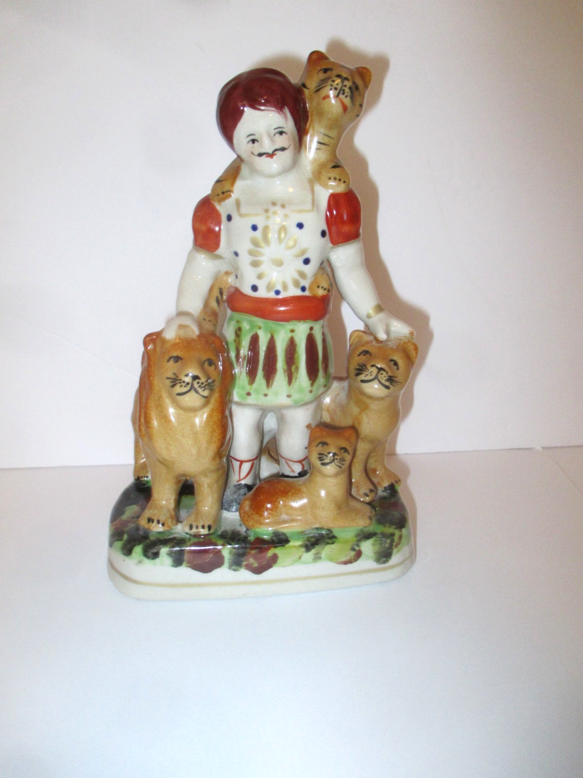 VTG STAFFORDSHIRE? FIGURINE STATUE ISSAC VAN AMBURGH ANIMAL TAMER LION TIGER VTG STAFFORDSHIRE? FIGURINE STATUE ISSAC VAN AMBURGH ANIMAL TAMER LION TIGER