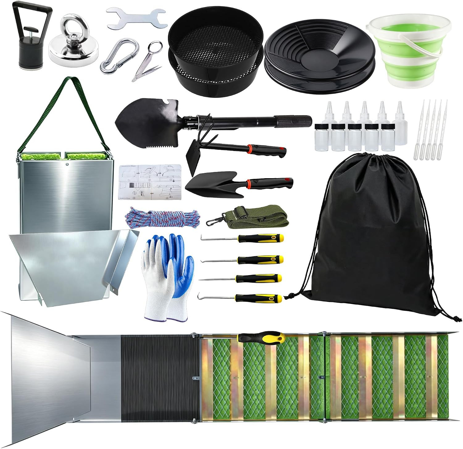37Pcs Complete Gold Panning Kit for Adults Beginners Enthusiasts