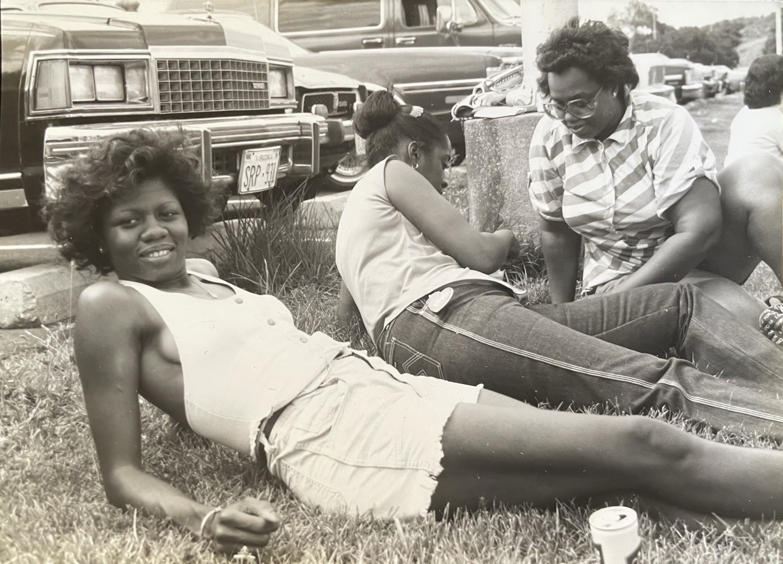 Vintage Photo Black African American Women Laying In Grass 1970s