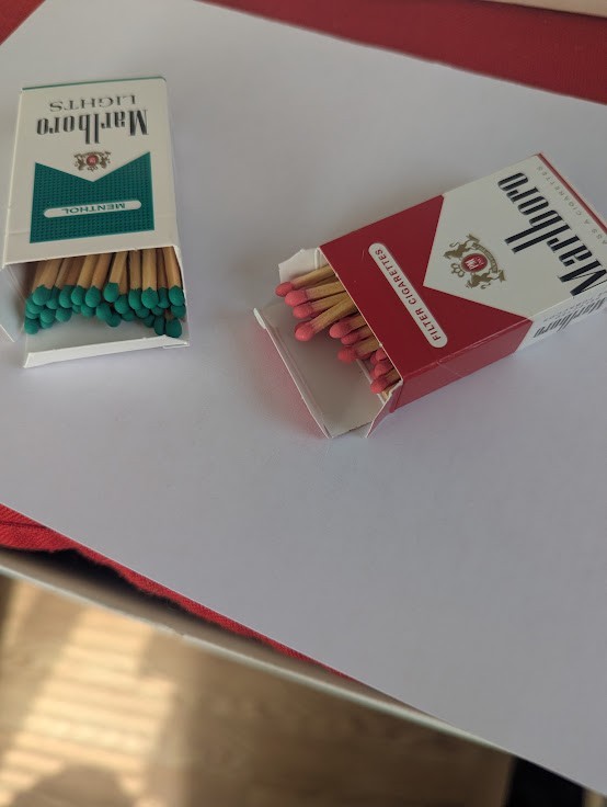 Marlboro Pack Matchboxes – Red & Menthol Lights – Vintage Style Advert Marlboro Pack Matchboxes – Red & Menthol Lights – Vintage Style Advert