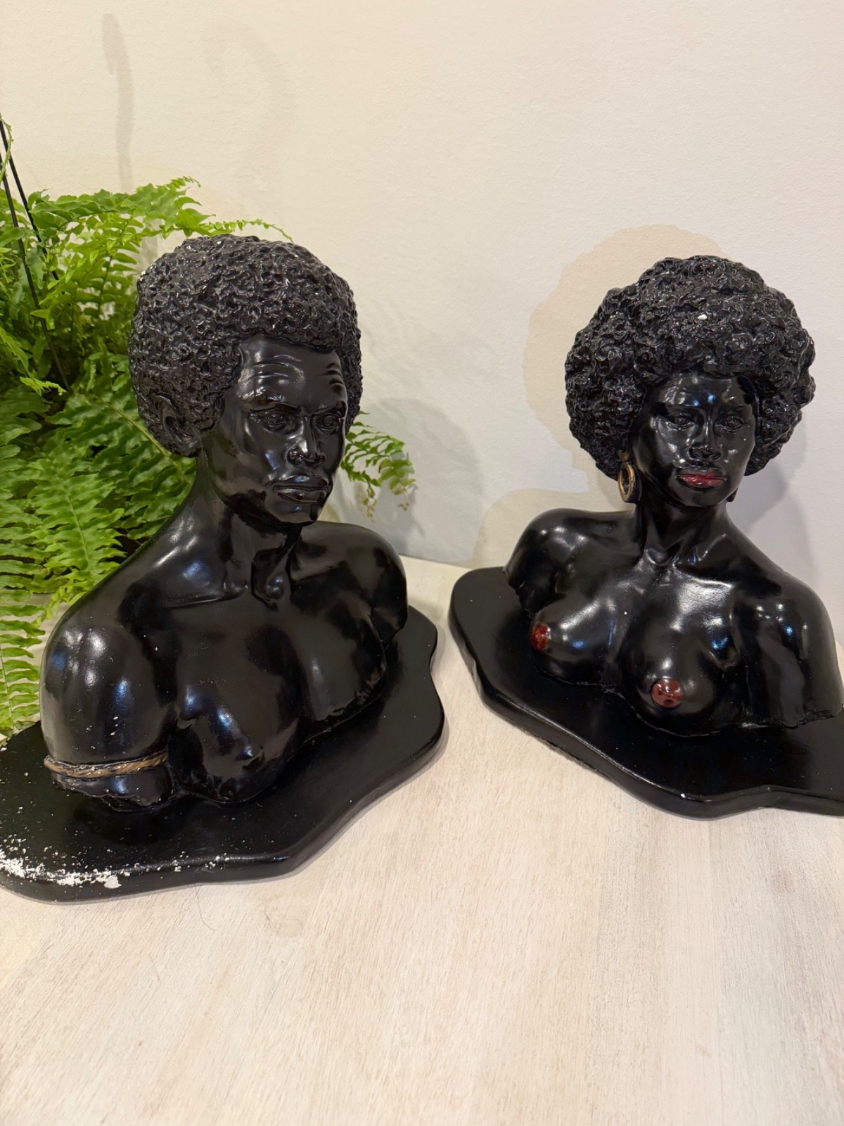 Vintage V, kendrick African American Couple Head Statues