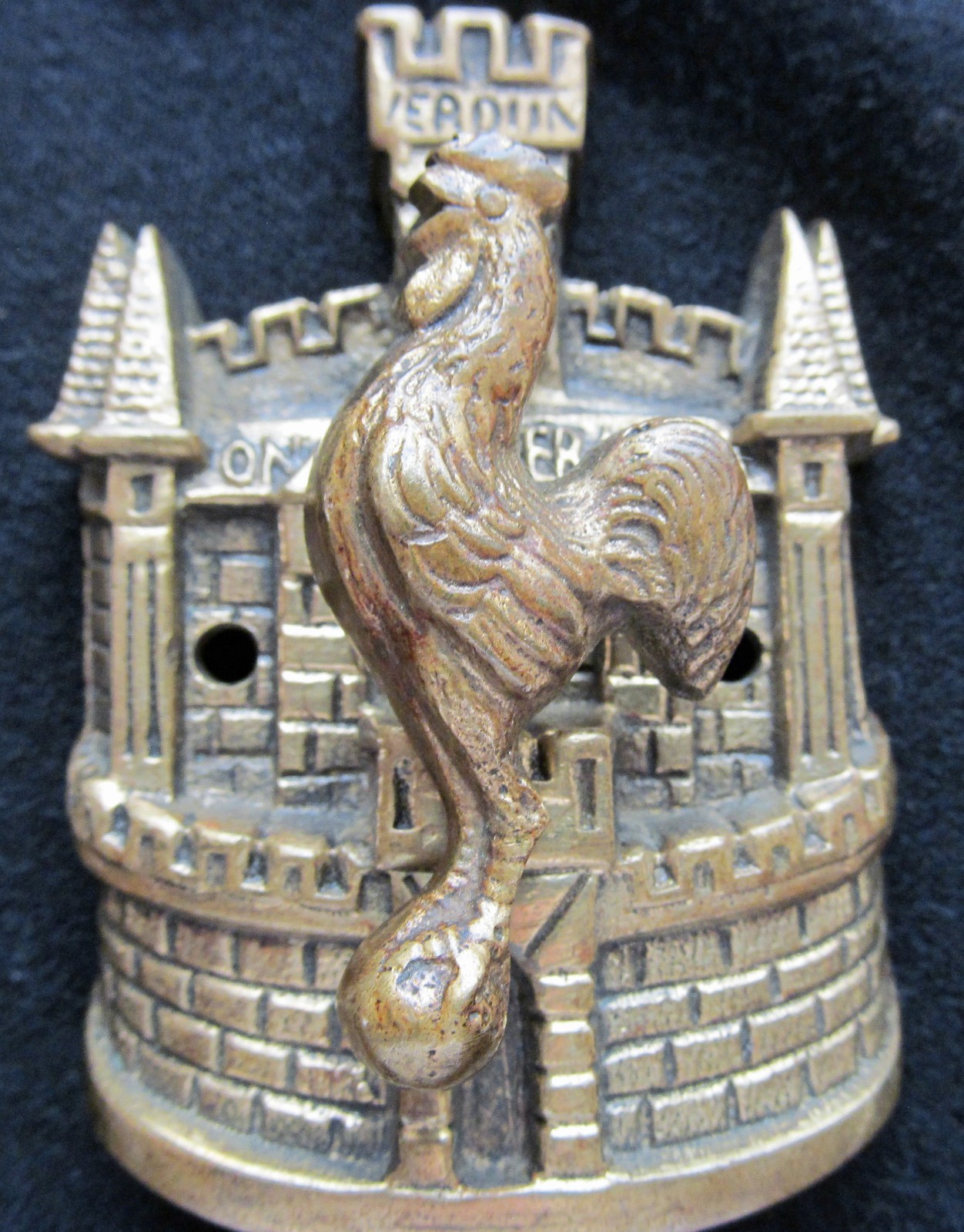 Antique Brass Door Knocker Made in Belgium Marks World War I Battle of Verdun
