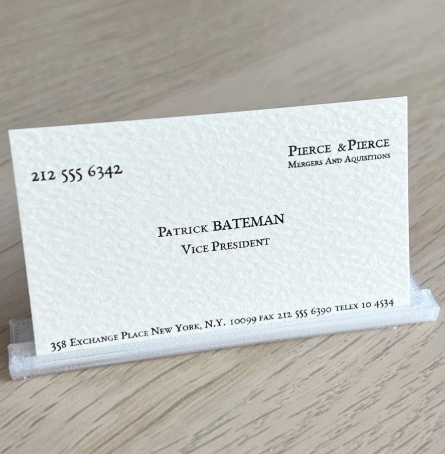 American Psycho business card Patrick Bateman prop gift Christian Bale American Psycho business card Patrick Bateman prop gift Christian Bale