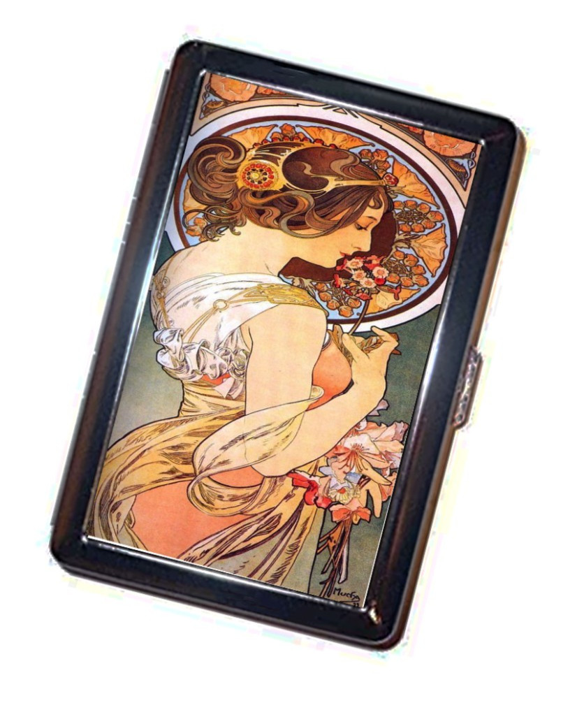 A. Mucha Primrose Cigarette case Handmade Art Deco