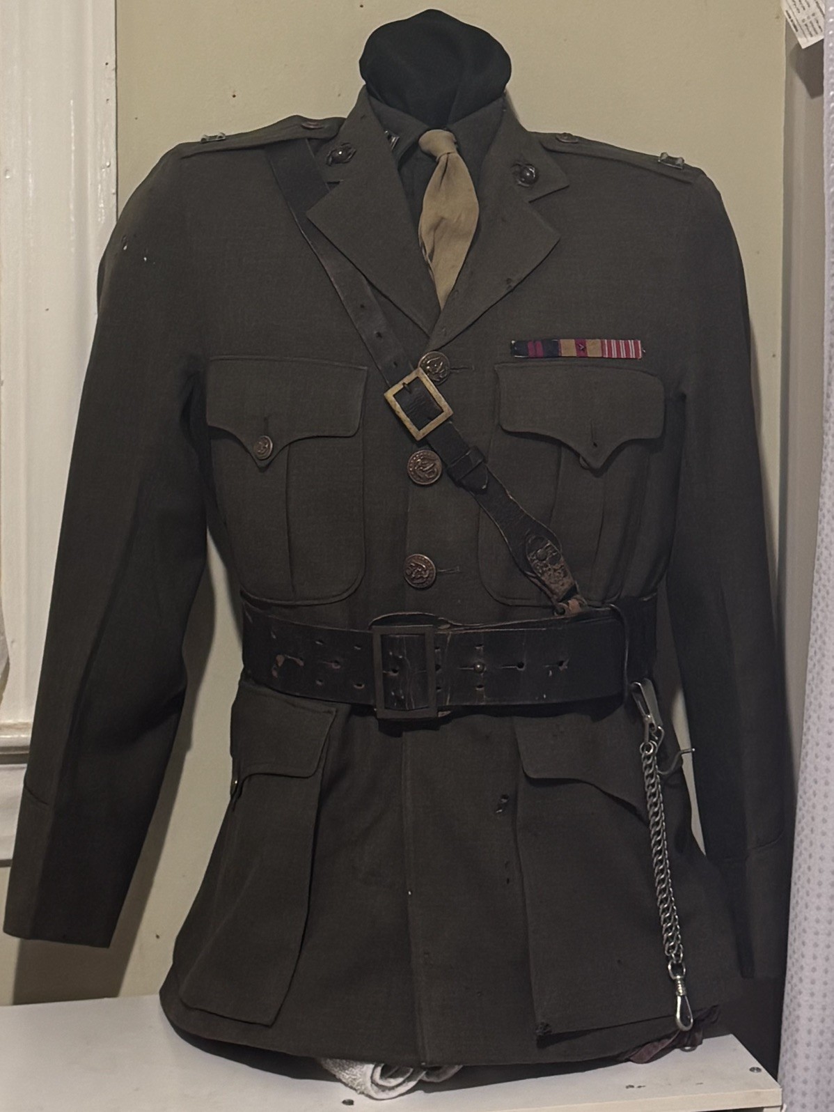 Post WWI USMC P1927 Officer’s Service Coat Marine Barracks Naval Yard Cavite PI