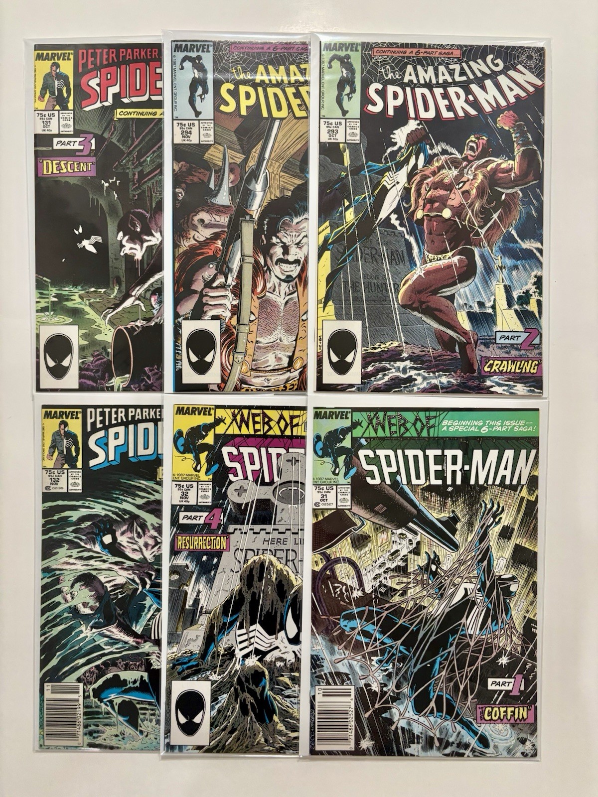 Kraven\'s Last Hunt #1-6 Amazing Spider-Man 293 294 Web 31 32 Lot Nice Complete
