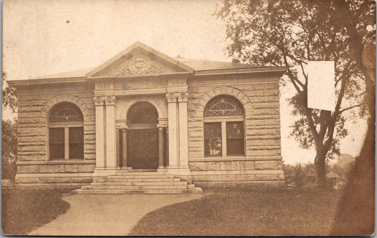 Vintage Postcard Gale Library Building Northborough MA Massachusetts c1906 (D9)