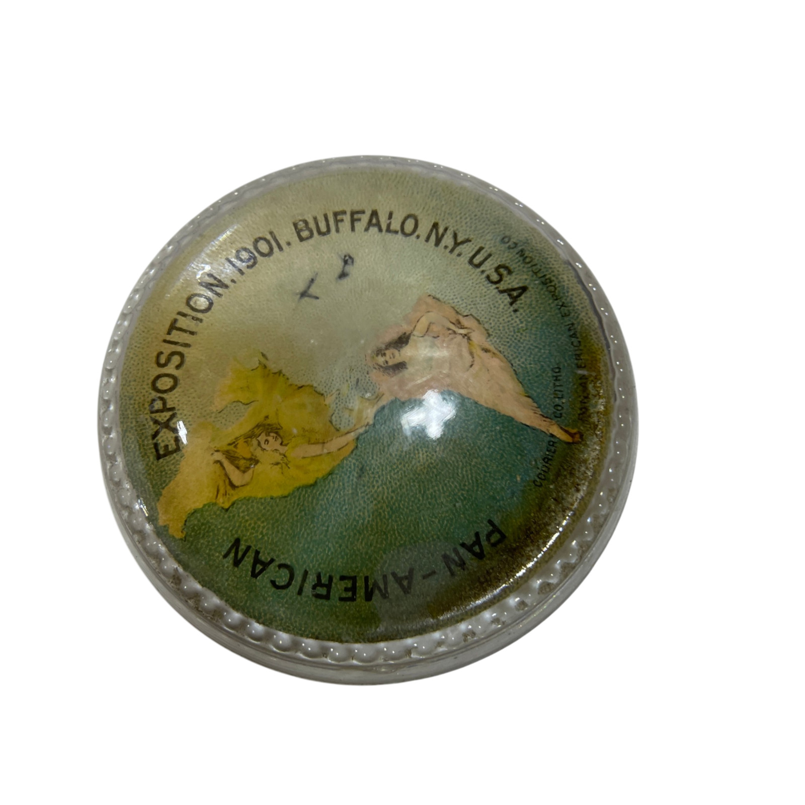 1901 Pan American Exposition Glass Paperweight Vintage Antique ~4\
