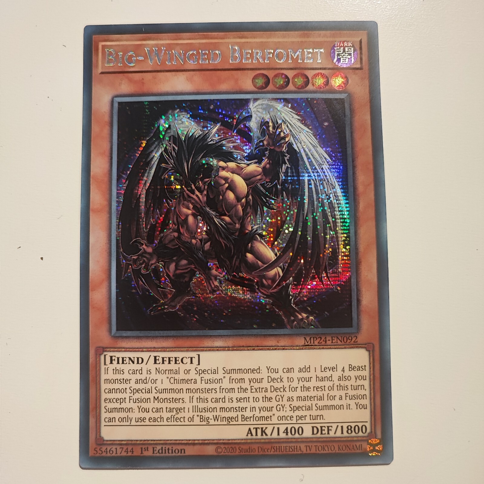 Mp24 En092 Big Winged Berfomet Sc 1st Edition YuGiOh NM..... 