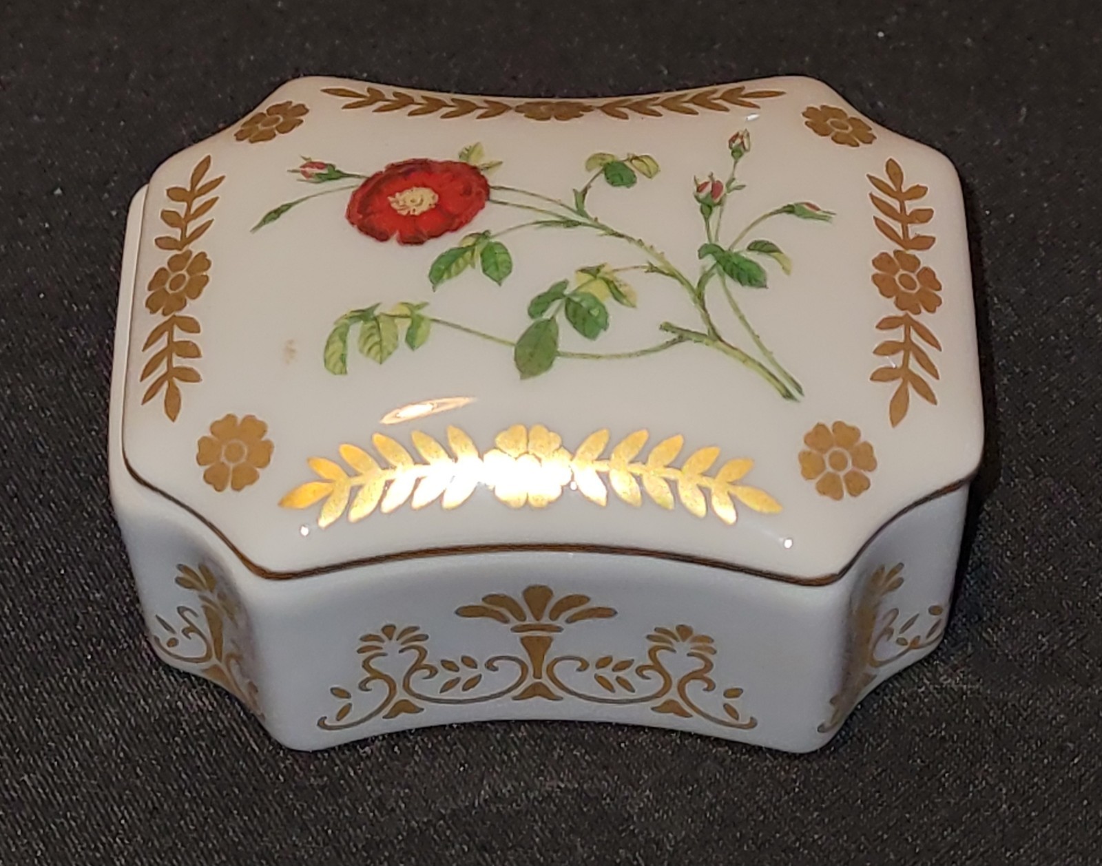 Vintage Porcelain Limited Josephine Rose Garden Porcelain Trinket Box