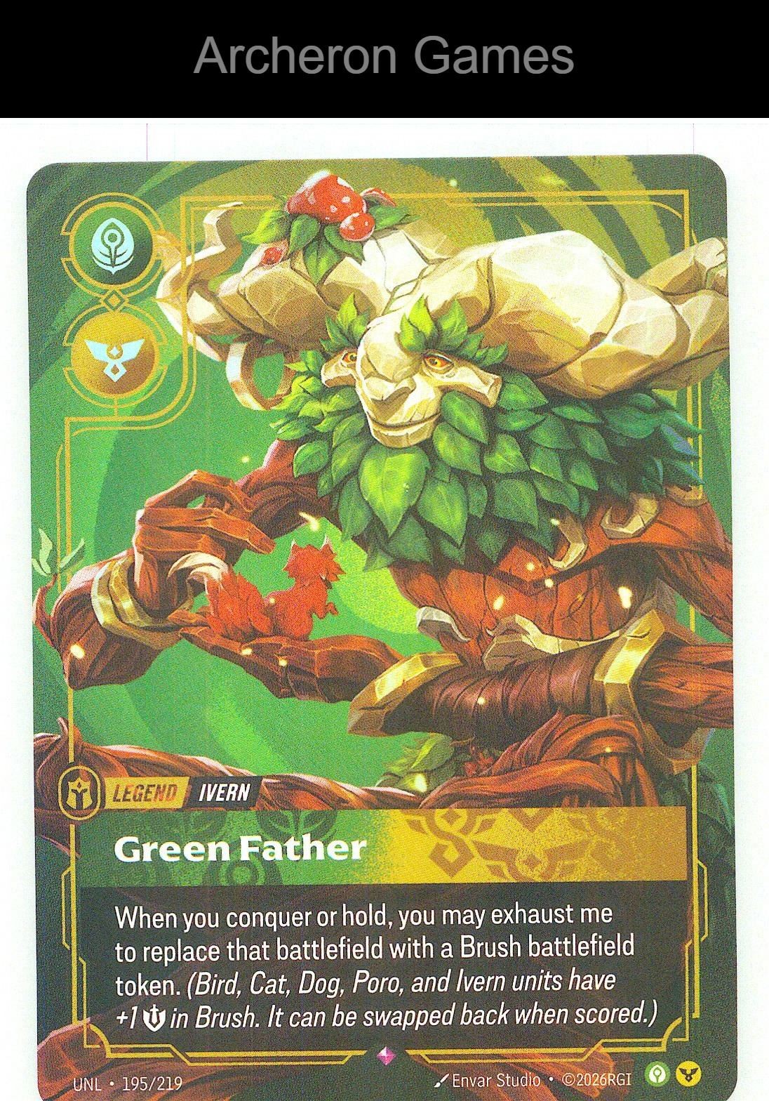 Ivern - Green Father UNL 195/219 R Unleashed Riftbound Card Ivern - Green Father UNL 195/219 R Unleashed Riftbound Card