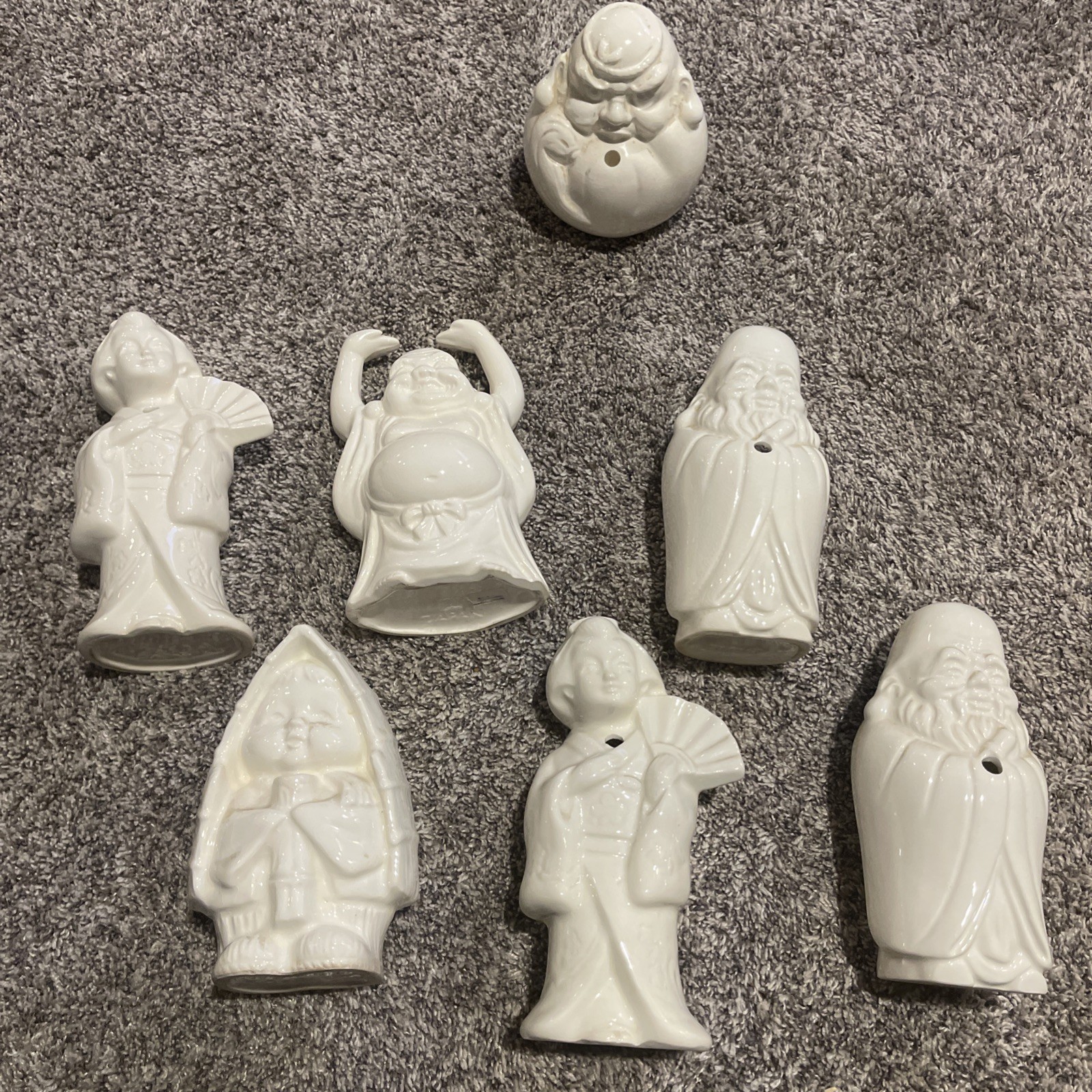 Vtg Lot of 7 Benihana Tiki Mug White Ceramic Cocktail Sumo Geisha Japan China Vtg Lot of 7 Benihana Tiki Mug White Ceramic Cocktail Sumo Geisha Japan China