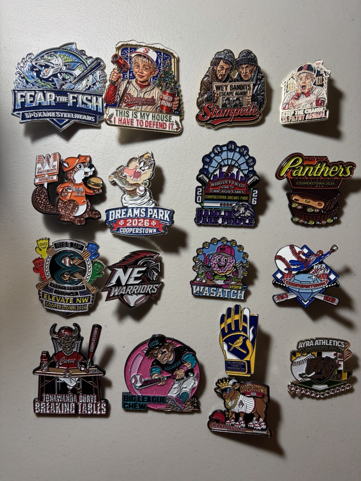 Set of 16 pins 2026 Cooperstown Dreams Park 3 home alone pins