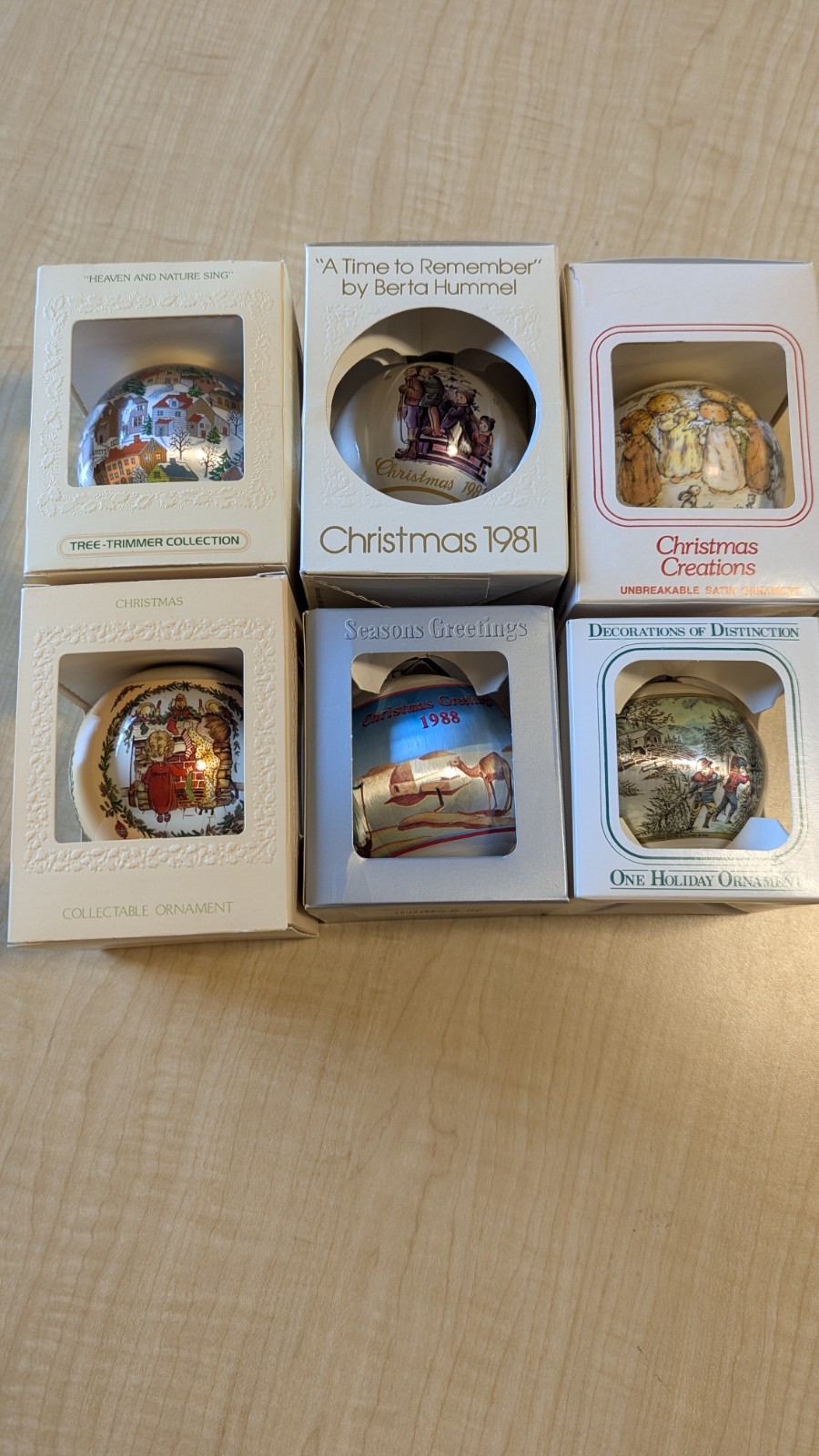 Lot Of 6 Vintage Ball Christmas Ornaments
