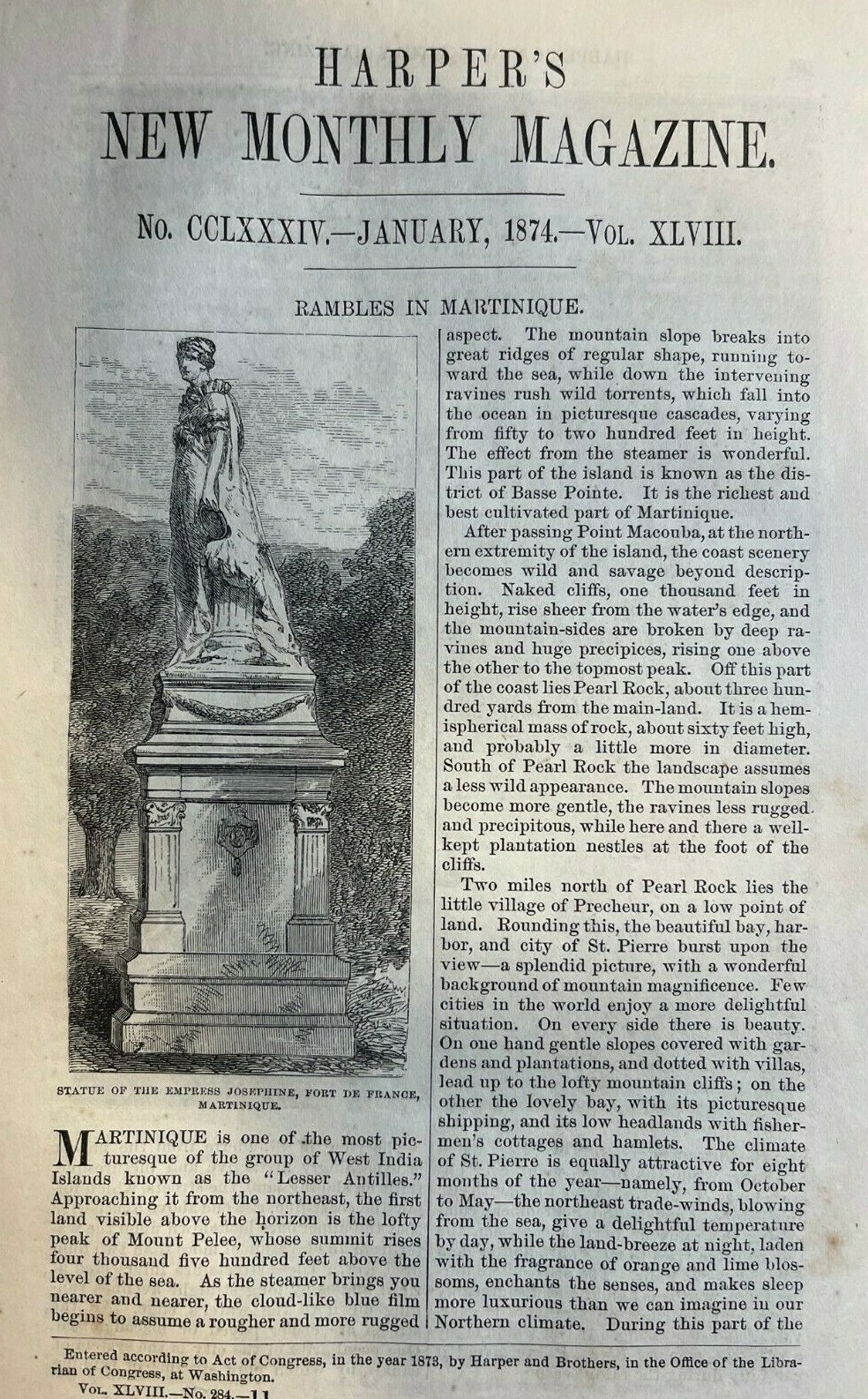 1874 Martinique West Indies St. Pierre Jardin Des Plantes Port De France 1874 Martinique West Indies St. Pierre Jardin Des Plantes Port De France