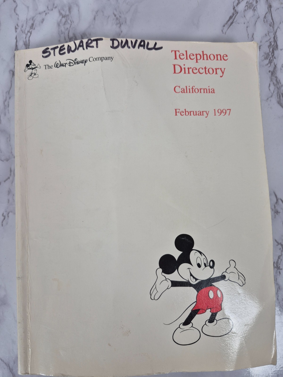 VTG Walt Disney CA  Employee Telephone Directory 1997 memorabilia parks book