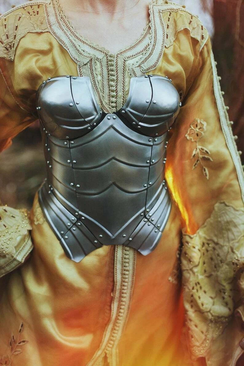 Medieval Steel Armor Corset Queen of the Lake LARP Lady Cuirass Armor Jacket
