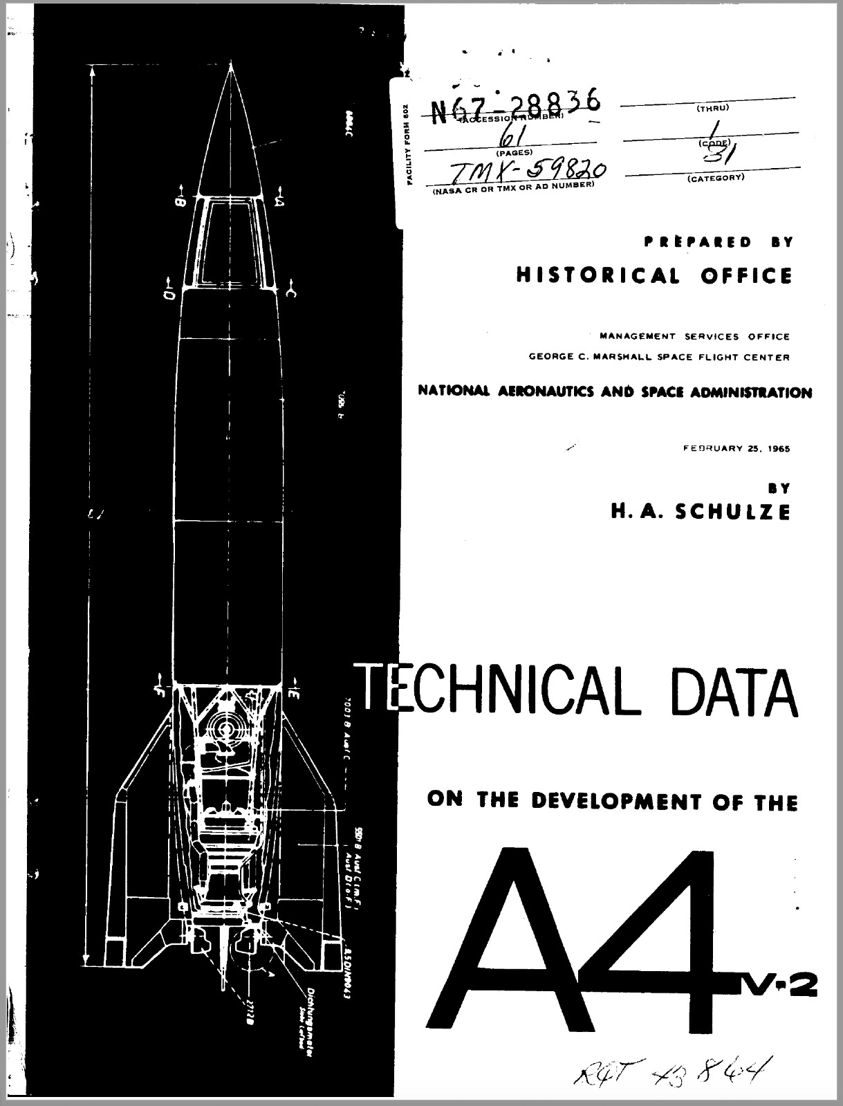 61 Page 1965 NASA WWII German V-2 A-4 Rocket Technical Data Manual on CD