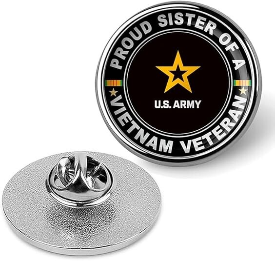 Proud Sister Of A Vietnam Veteran Tie Suit Shirt Lapel Pin - Silver Proud Sister Of A Vietnam Veteran Tie Suit Shirt Lapel Pin - Silver