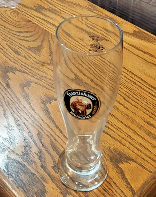 FRANZISKANER WEISSBIER Pilsner Glass 0.5 Liter Germany 9.75 inches tall