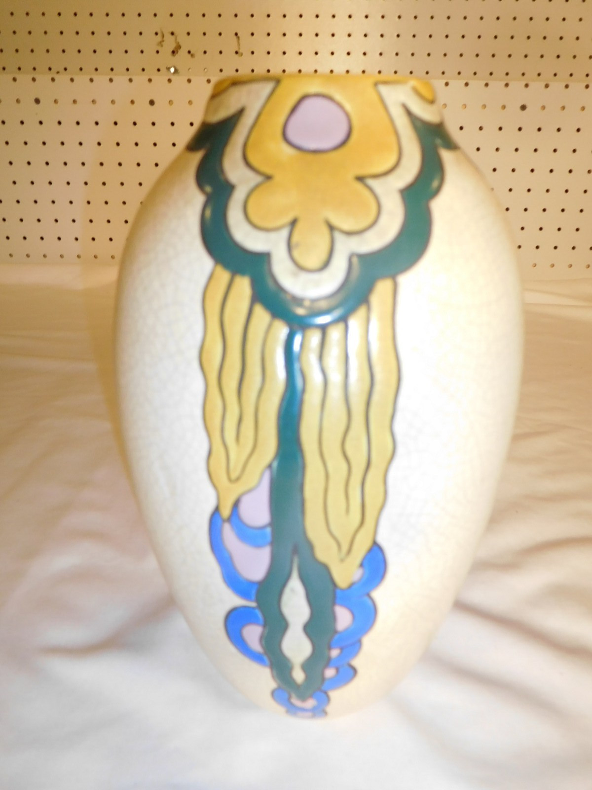 Antique c. 1920 Ceramique De Bruxelles Art Deco 8-1/2 inch Crackled/Texture Vase Antique c. 1920 Ceramique De Bruxelles Art Deco 8-1/2 inch Crackled/Texture Vase