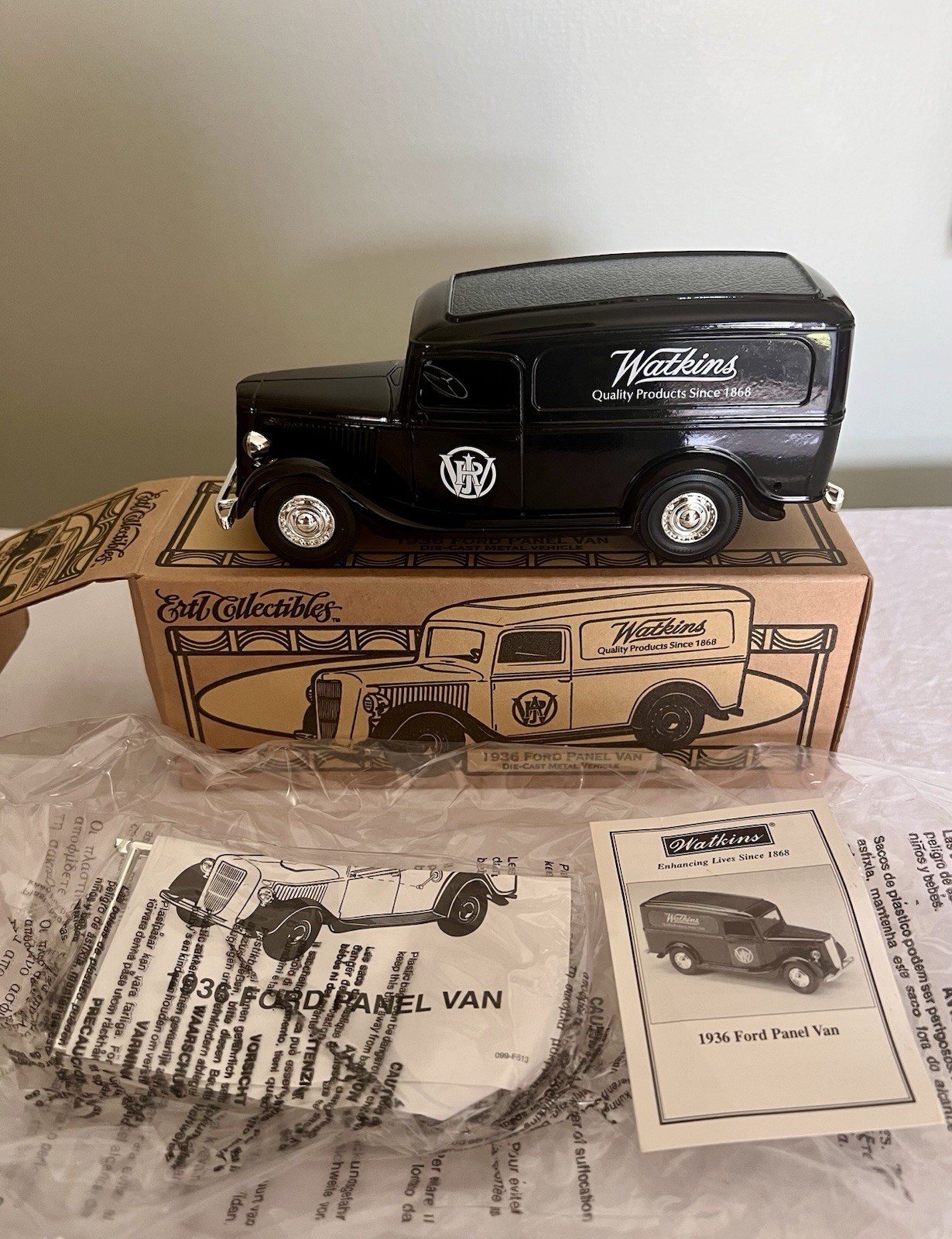 ERTL Collectibles Watkins 1936 Ford Panel Van Coin Bank Die Cast Vehicle 1:25