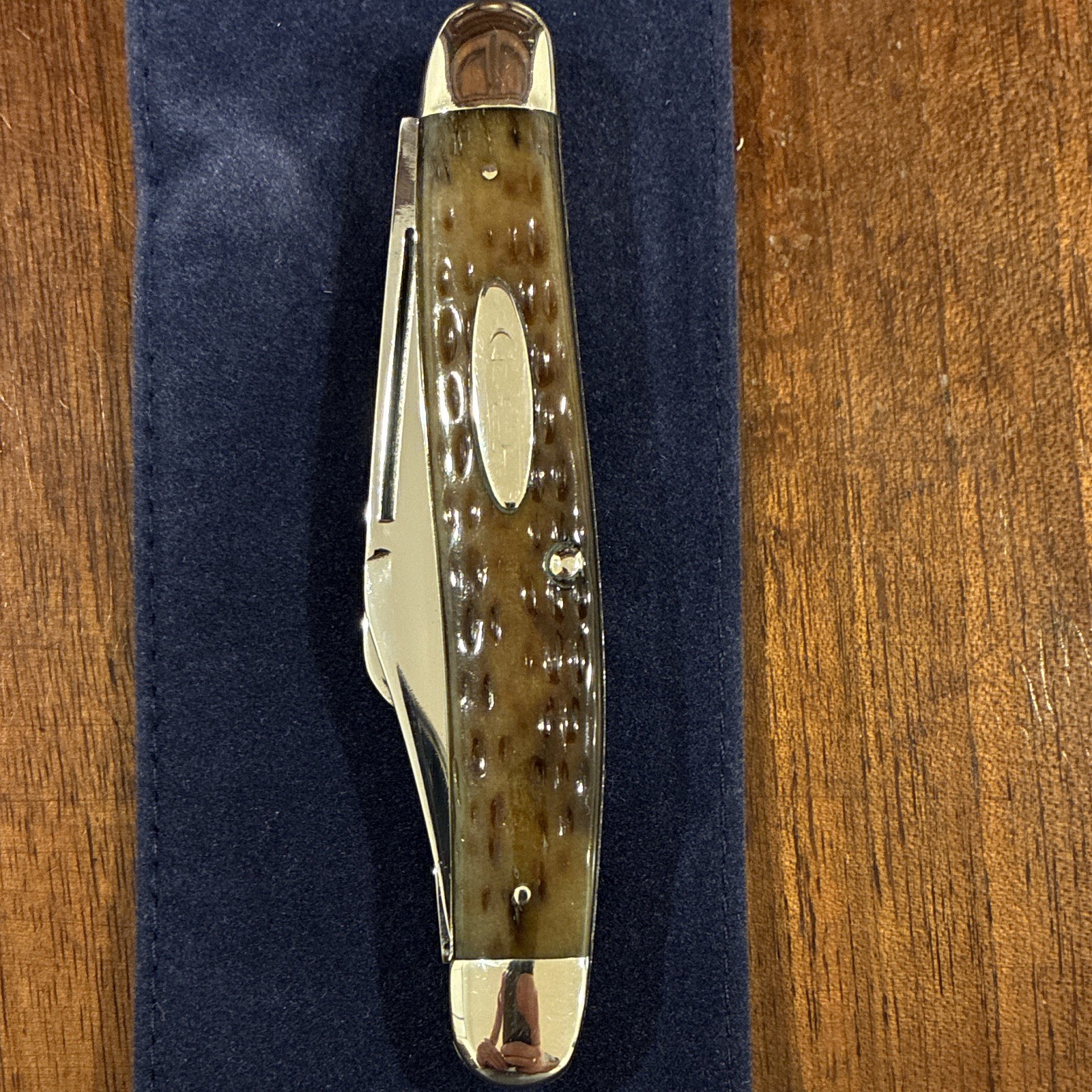 Case XX 1940-64 LP Stockman XX 3-Blade Pocketknife green Bone Handles.
