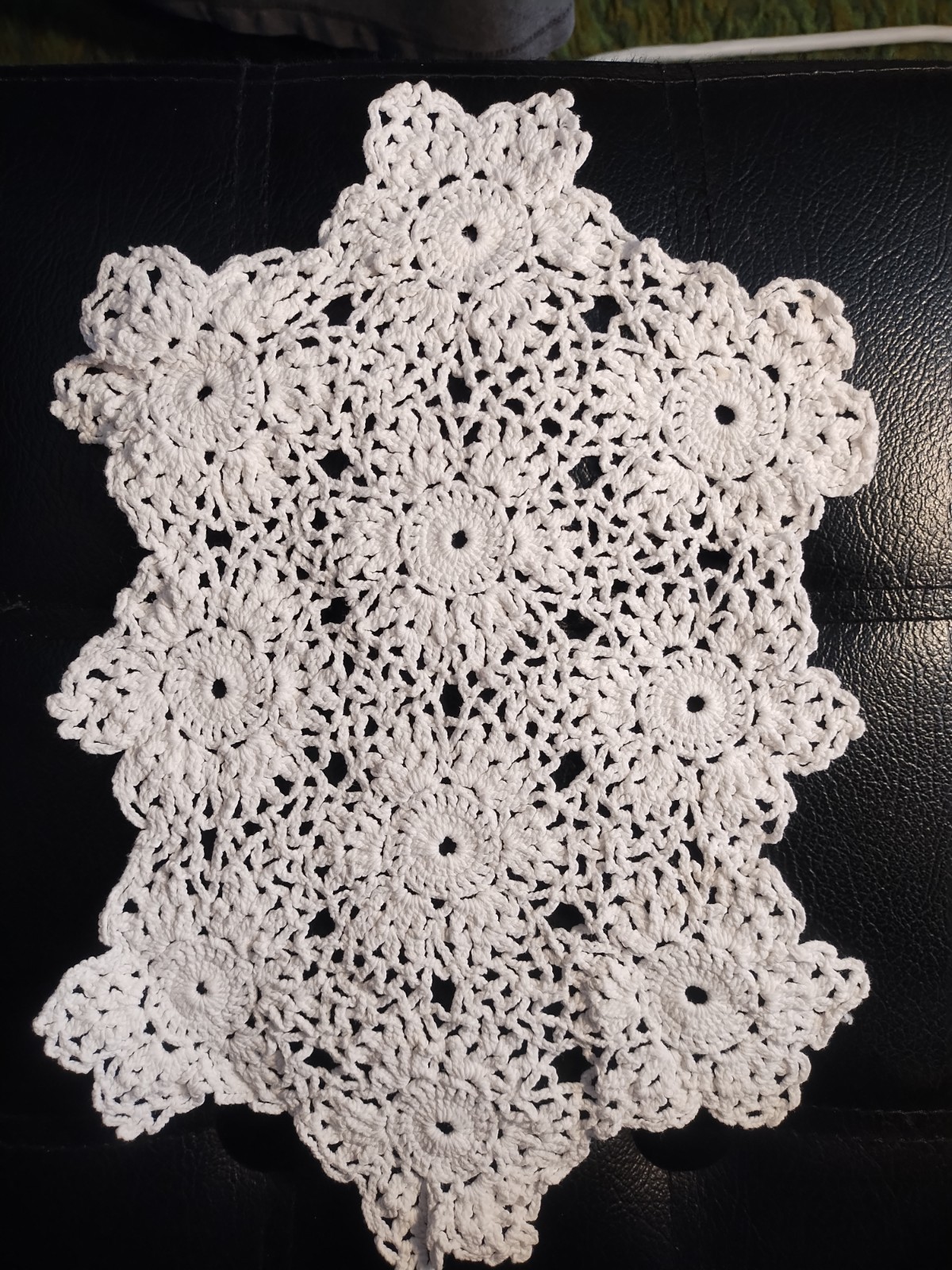 Oblong White Vintage Hand Crochet Lace Doily 12 Inch Table Topper Dresser Oblong White Vintage Hand Crochet Lace Doily 12 Inch Table Topper Dresser
