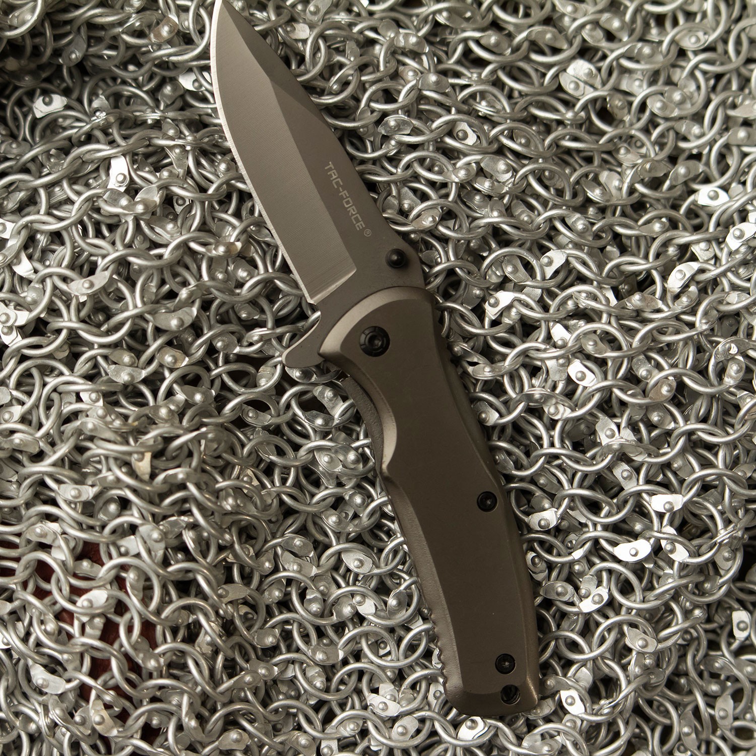 Tac-Force Spring Assisted Knife w/Titanium Coated Stainless Steel Handle+Clip