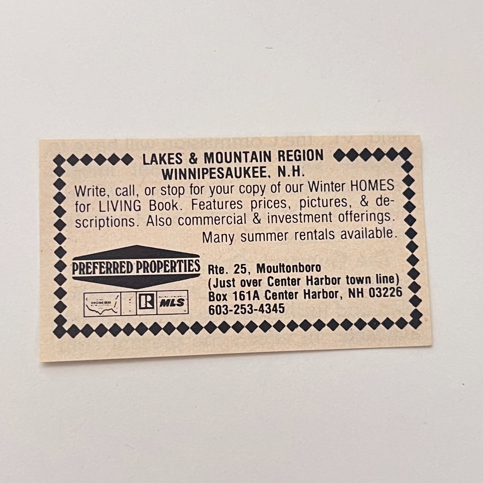 Lakes Mountain Region Preferred Properties Winnipesaukee NH 1979 NH Ad TAK2-S47