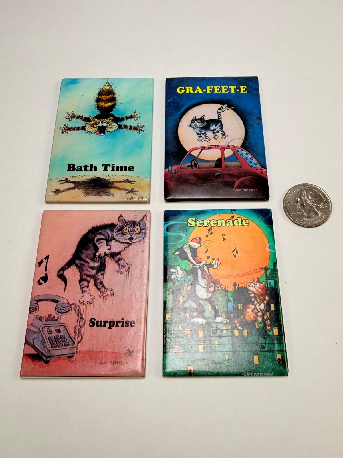 Vintage Cat Gary Patterson other in set 3 dif ATA-boy Refrigerator Magnet 1990s Vintage Cat Gary Patterson other in set 3 dif ATA-boy Refrigerator Magnet 1990s