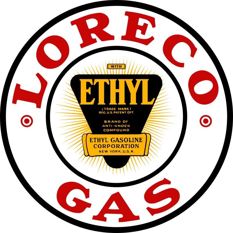 LORECO Louisiana Oil Refining w Ethyl Gasoline NEW Sign 28\