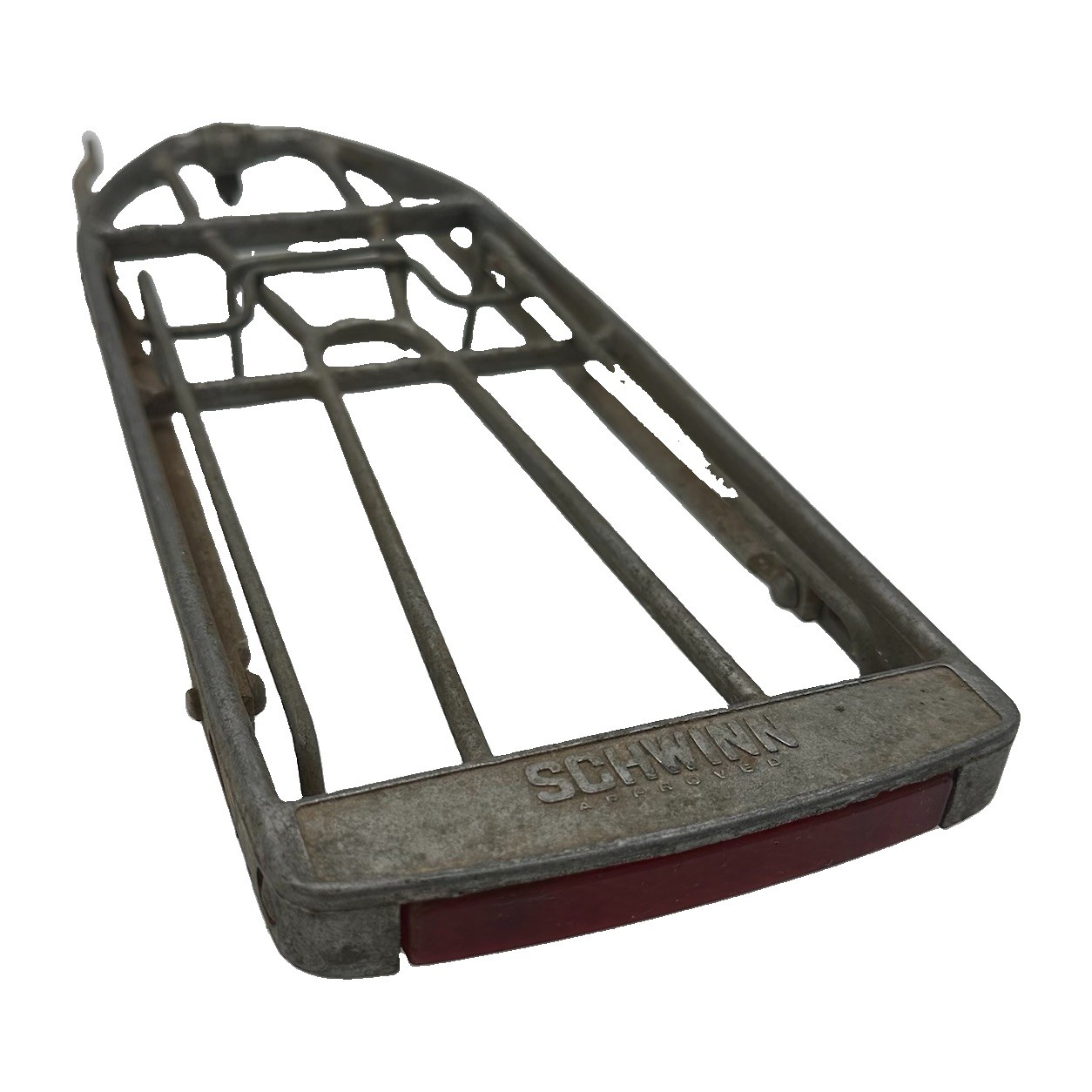 Vintage 15” Schwinn Approved Aluminum Rear Bicycle Rat Trap Rack with Reflector Vintage 15” Schwinn Approved Aluminum Rear Bicycle Rat Trap Rack with Reflector