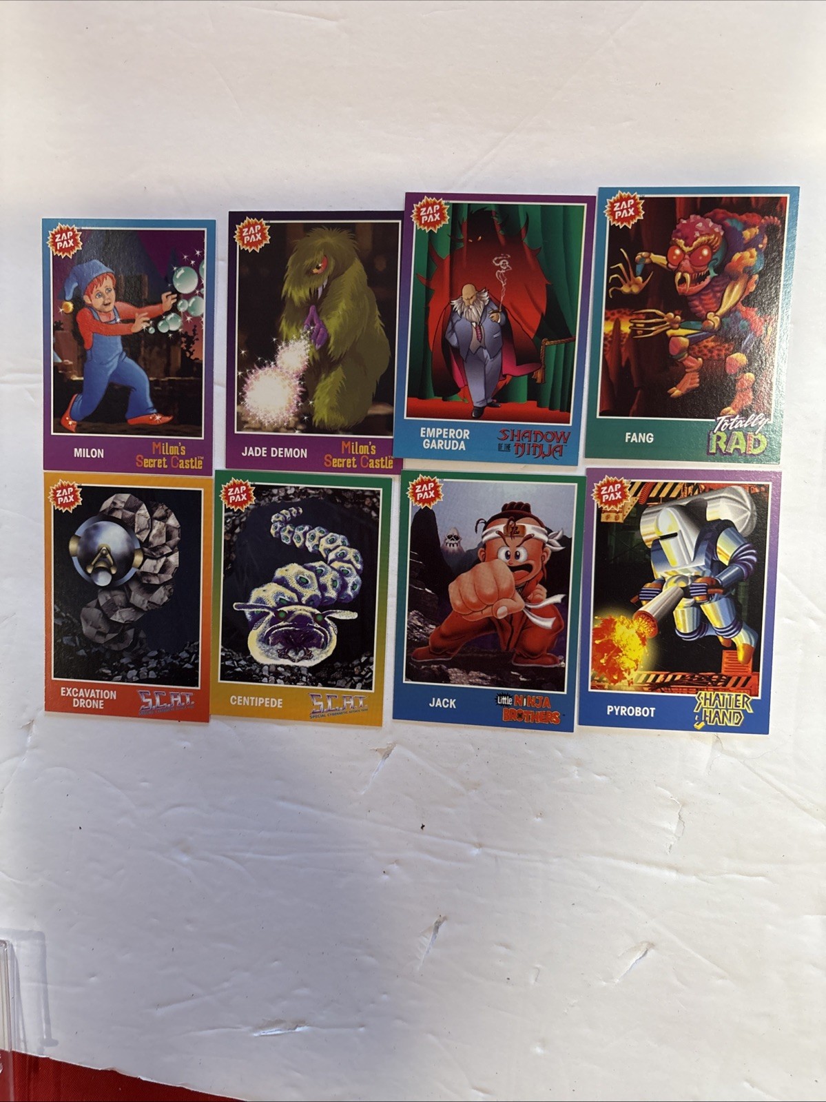 Vintage 1992 Zap Pax NES Trading Cards Lot of 8 Video Game Collectibles
